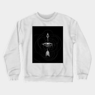 eye and an arrow, black and white art Crewneck Sweatshirt